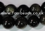 COB256 15.5 inches 14mm round golden obsidian beads wholesale