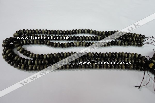 COB260 15.5 inches 5*8mm rondelle golden obsidian beads wholesale