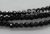 COB351 15.5 inches 5mm faceted round black obsidian beads