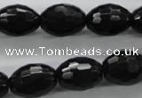 COB375 15.5 inches 13*18mm faceted rice black obsidian beads