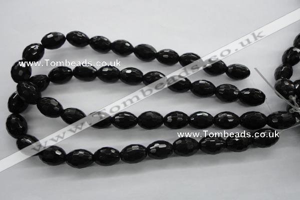 COB375 15.5 inches 13*18mm faceted rice black obsidian beads