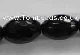 COB377 15.5 inches 18*25mm faceted rice black obsidian beads