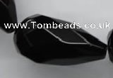 COB385 15.5 inches 18*35mm faceted teardrop black obsidian beads