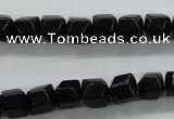 COB388 15.5 inches 8*8mm faceted cube black obsidian beads