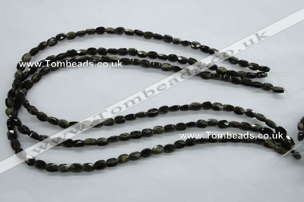 COB400 15.5 inches 5*7mm faceted oval black obsidian beads