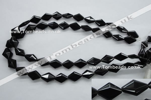 COB410 15.5 inches 10*15mm faceted oval black obsidian beads