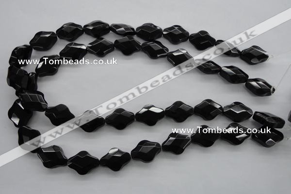 COB412 15.5 inches 15*20mm faceted black obsidian beads