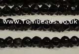 COB450 15.5 inches 4mm faceted round black obsidian beads