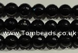 COB451 15.5 inches 6mm faceted round black obsidian beads