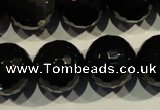 COB457 15.5 inches 18mm faceted round black obsidian beads