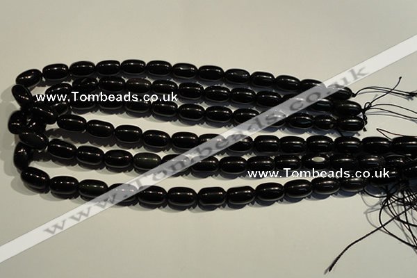 COB462 15.5 inches 10*14mm drum black obsidian beads wholesale