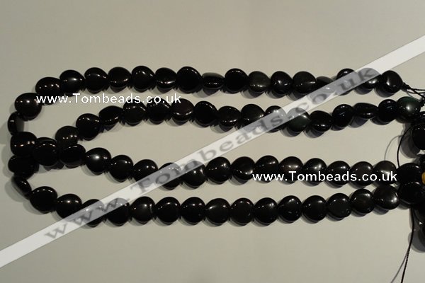 COB466 15.5 inches 8*8mm heart black obsidian beads wholesale