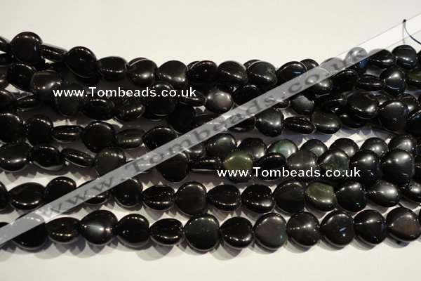 COB467 15.5 inches 10*10mm heart black obsidian beads wholesale