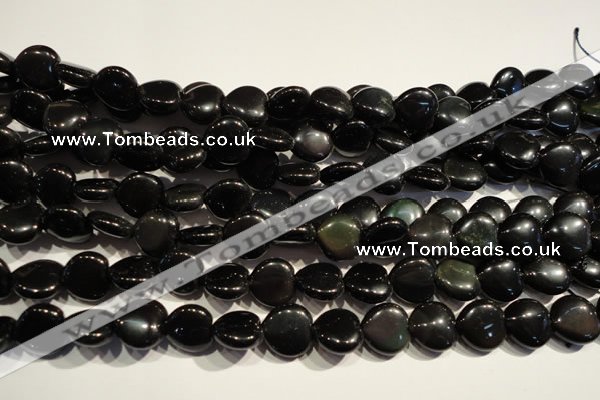 COB468 15.5 inches 12*12mm heart black obsidian beads wholesale