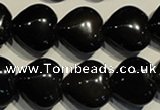 COB469 15.5 inches 14*14mm heart black obsidian beads wholesale