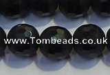 COB474 15.5 inches 8mm faceted round matte black obsidian beads