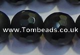 COB480 15.5 inches 20mm faceted round matte black obsidian beads