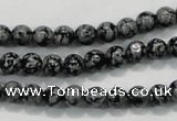 COB51 15.5 inches 6mm round Chinese snowflake obsidian beads