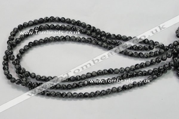 COB51 15.5 inches 6mm round Chinese snowflake obsidian beads