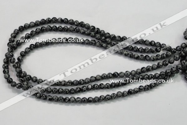 COB52 15.5 inches 8mm round Chinese snowflake obsidian beads