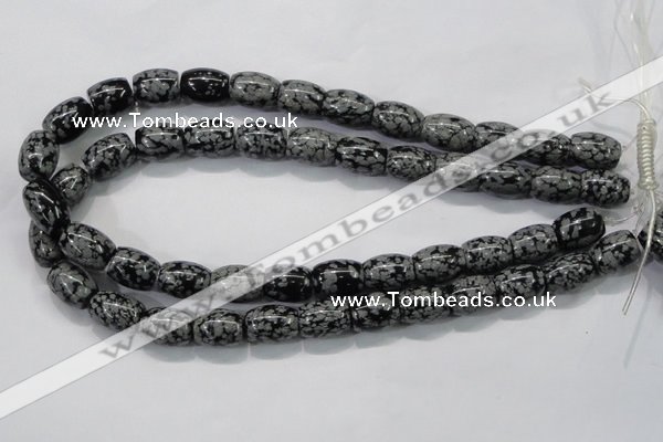 COB54 15.5 inches 12*16mm drum Chinese snowflake obsidian beads