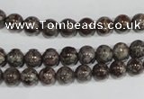 COB551 15.5 inches 6mm round red snowflake obsidian beads wholesale