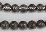 COB554 15.5 inches 12mm round red snowflake obsidian beads wholesale