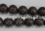 COB555 15.5 inches 14mm round red snowflake obsidian beads wholesale