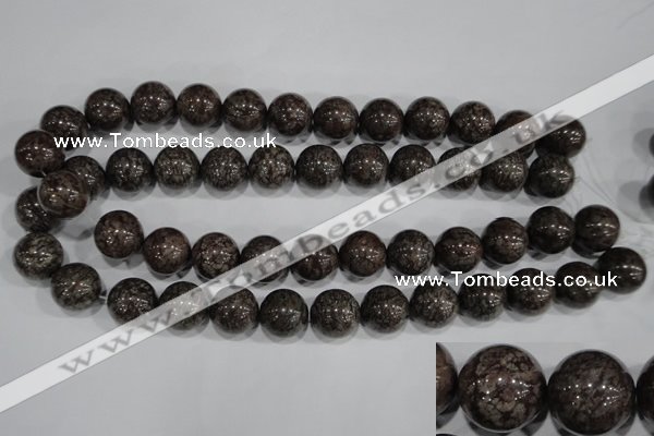 COB556 15.5 inches 16mm round red snowflake obsidian beads wholesale