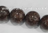 COB557 15.5 inches 18mm round red snowflake obsidian beads wholesale