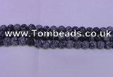 COB561 15.5 inches 6mm round matte snowflake obsidian beads