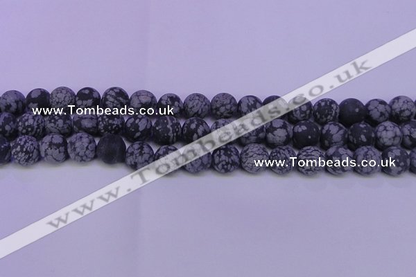 COB562 15.5 inches 8mm round matte snowflake obsidian beads