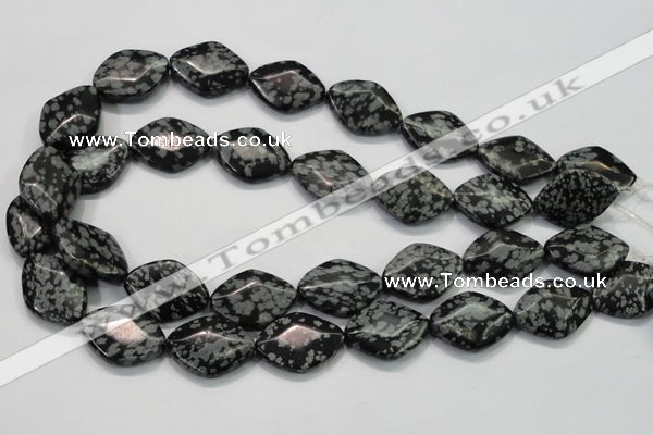 COB60 15.5 inches 18*25mm diamond Chinese snowflake obsidian beads