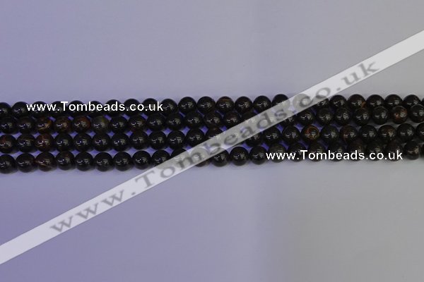 COB650 15.5 inches 4mm round gold black obsidian beads wholesale