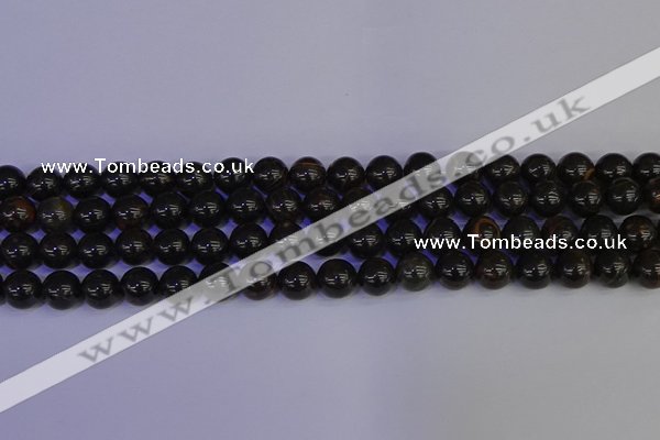 COB652 15.5 inches 8mm round gold black obsidian beads wholesale