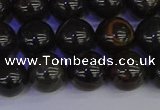 COB653 15.5 inches 10mm round gold black obsidian beads wholesale