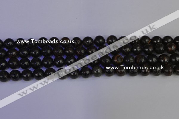 COB653 15.5 inches 10mm round gold black obsidian beads wholesale