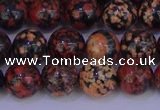 COB663 15.5 inches 10mm round red snowflake obsidian beads