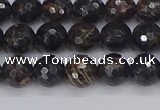 COB685 15.5 inches 6mm faceted round golden black obsidian beads