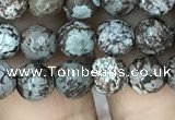 COB691 15.5 inches 6mm faceted round Chinese snowflake obsidian beads