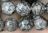 COB693 15.5 inches 10mm faceted round Chinese snowflake obsidian beads