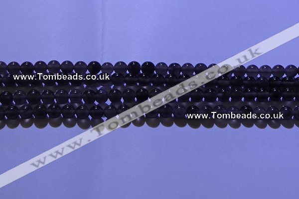 COB701 15.5 inches 6mm round ice black obsidian beads wholesale