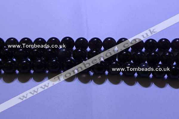 COB704 15.5 inches 12mm round ice black obsidian beads wholesale