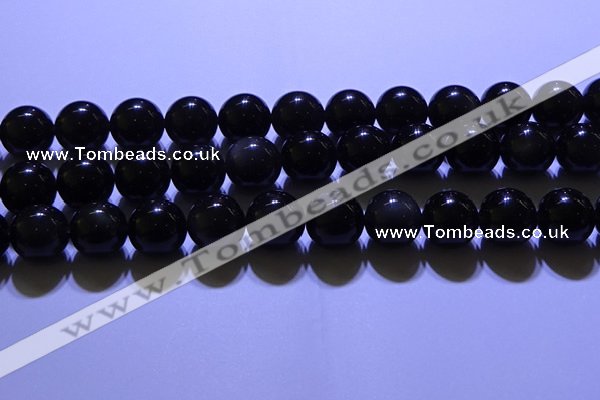 COB706 15.5 inches 16mm round ice black obsidian beads wholesale