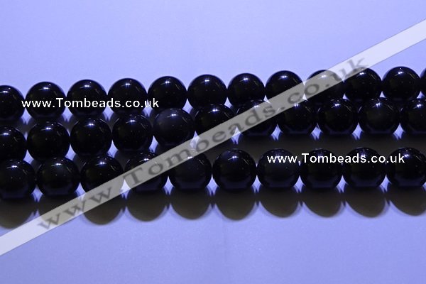 COB707 15.5 inches 18mm round ice black obsidian beads wholesale