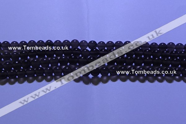 COB711 15.5 inches 6mm round ice black obsidian beads wholesale