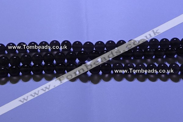 COB712 15.5 inches 8mm round ice black obsidian beads wholesale