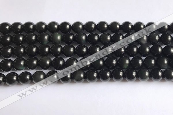 COB721 15.5 inches 6mm round black obsidian gemstone beads