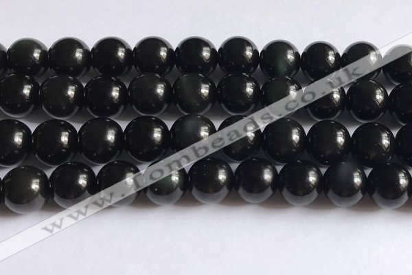 COB725 15.5 inches 14mm round black obsidian gemstone beads