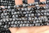 COB759 15.5 inches 6mm round snowflake obsidian beads wholesale